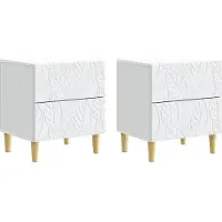 vidaXL Table de chevet 2 pcs Blanc 43 x 34,5 x 48 cm Bois d'ingénierie