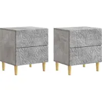 vidaXL Table de chevet 2 pcs Gris béton 43 x 34,5 x 48 cm