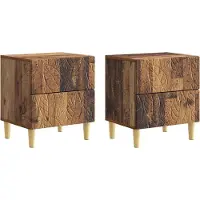 vidaXL Table de chevet 2 pcs Bois ancien 43 x 34,5 x 48 cm