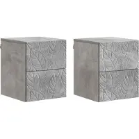 vidaXL Cabinet de chevet mural 2 pcs Gris béton 34,5 x 33 x 40 cm