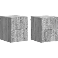 vidaXL Cabinet de chevet mural 2 pcs Sonoma gris 34,5 x 33 x 40 cm