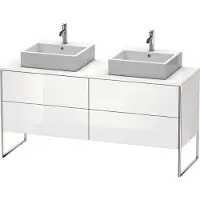 Duravit XSquare Meuble sous-vasque sur console au sol, pour deux vasques, 4 tiroirs, 1600x778x548mm, XS4927B8585