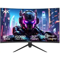 KTC Moniteur incurvé de jeu H32S17, 32 pouces, résolution QHD, 180 Hz, 1 ms, HDR10, technologie HVA, FreeSync, courbure 1500R, connectique DP et HDMI