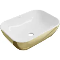 Mexen Rita lavabo à poser 45 x 32 cm, blanc/or - 21084506