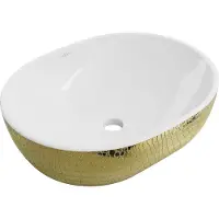 Mexen Viki lavabo à poser 48 x 35 cm, blanc/or motif peau de poisson - 21054808