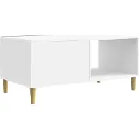 vidaXL Table basse blanche brillante 90 x 50 x 40 cm en aggloméré