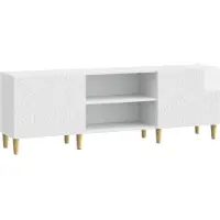 vidaXL Meuble TV 150 x 31 x 50 cm, blanc brillant, aggloméré