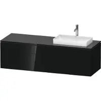 Duravit L-Cube Meuble sous-lavabo en console suspendu, avec plan de toilette en console, 4 tiroirs, vasque à droite, 1620x482x550mm, LC4871R40400000