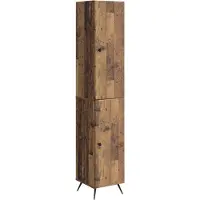 vidaXL , ensemble de deux armoires, bois massif et panneaux de particules
