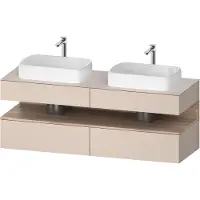 Duravit Collection One Meuble sous-vasque sur console, 2 tiroirs, 2 découpes, 1600x550x600mm, niche en chêne mamelonné, QA4779055910010