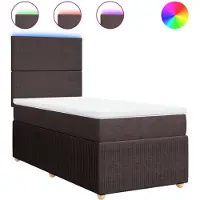 Syfax Sommier à lattes de lit avec matelas Marron foncé 100x200 cm