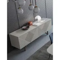AEA Commode moderne grise de luxe Buffet Armoire basse avec rangement Style