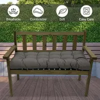 Topchances Coussin d'assise imperméable pour bancs de jardin,130x50cm Coussin d'assise pour bancs de terrasse, meubles de jardin,véranda,canapé en osier,gris foncé