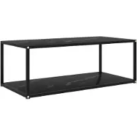 The Living Store Table basse noire 100x50x35 cm verre trempé