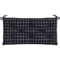 vidaXL Coussin De Banc De Jardin Carreaux Noir 110x50x7 Cm Tissu