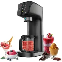 Cecotec Machine à glace multifonction , capacité 2,1L, 3 bacs, modèle Gelatec 2100. Puissance : 500W. 11 programmes pour la fabrication de glaces et de boissons glacées