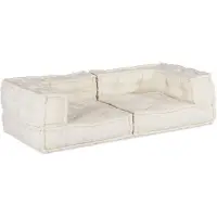 vidaXL Canapé modulaire 2 places crème 140x70x36 tissu