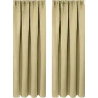 OEM Store occultant en lin - 100 % polyester - 135 x 175 cm - Beige - Vitrage