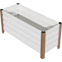 StarTech.com Jardinière surélevée - Alliage d'aluminium résistant aux intempéries - Zone racinaire profonde - Trous de drainage - Pour terrasse/balcon - 100 × 40 × 45 cm - Blanc