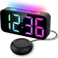 Sign Réveil numérique RGB avec vibreur - Noir