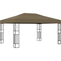 The Living Store Pavillon "" de 3x4 mètres, couleur taupe, en tissu