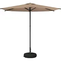 vidaXL Parasol de jardin avec pied, 270 x 270 cm, polyester, rectangulaire, couleur taupe