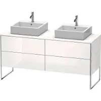 Duravit XSquare Meuble sous-vasque sur console au sol, pour deux vasques, 4 tiroirs, 1600x778x548mm, XS4927B1616
