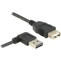 DeLOCK Easy - Rallonge de câble USB - USB (M) à angle gauche/droit, réversible pour USB (F) - USB 2.0 - 50 cm - noir