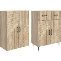 vidaXL Ensemble de 2 armoires , chêne Sonoma, 66 x 34,5 x 89,5 cm, bois d'ingénierie