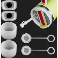 OEM Lot de bouchons en silicone, 2 pièces, kit de 3 pièces, pour les accessoires Stanley Cup 2.0 de 40/30 oz, anti-fuites, comprenant 2 cache-pailles, 2 carrés et 2 ronds Lekstop