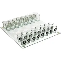 Mister Gadget Jeu d'échecs à boire en verre - - Gadget fun - Blanc et noir