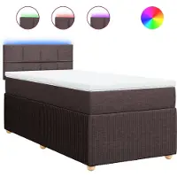 Syfax Sommier à lattes de lit avec matelas Marron foncé 100x200 cm
