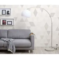 DELIFE Lampadaire Big-Deal eco argent blanc pied en béton réglable en hauteur