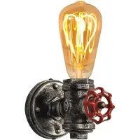 Alpinaluz Applique industrielle de style steampunk "Robinet" avec sifflet, E27, finition dorée rustique, lampe rétro pour chambre à coucher et salon