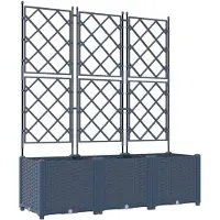 vidaXL Jardin - Jardinière, lot de 3, gris, 120 x 40 x 143 cm, plastique