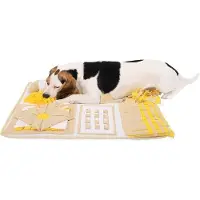 Famanu Tapis de recherche pour chiens, tapis d'alimentation, tapis d'entraînement, marron, grand format