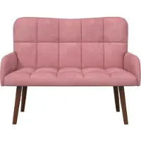 vidaXL Canapé deux places rose 115 x 61 x 87 cm en velours