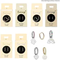 Depesche Boucles d'oreilles argentées ou dorées - Créoles- Nr.16 argent pierres r