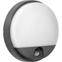 Adviti Lampe de jardin LED Agat 15W - Grise - Détecteur de mouvement - Économie d'énergie