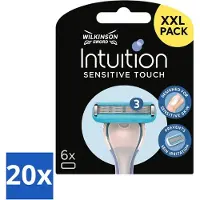 Wilkinson Recharges de lames de rasoir Intuition Sensitive Touch avec gel traitant - 6 lames - pack avantage - 20 pièces