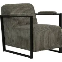 Happyment Chaise moderne avec accoudoirs - Chaise longue pour adulte - Gris - Avec coussin - Chaise longue pour salon - Moderne et confortable