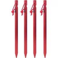 Gistuch 4 pièces 23 cm en alliage d'aluminium pour l'extérieur, rallonges ultralégères pour tente de camping, piquets de sol, piquets rouges