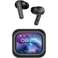 Audeeo Écouteurs intra-auriculaires TWS, ANC, ENC, boîtier avec écran tactile, noir