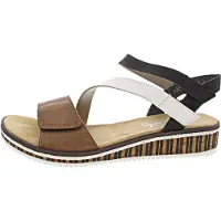 Rieker Sandales beige / noir / blanc