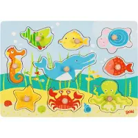 Goki Puzzle éducatif en bois avec poignées Sea World