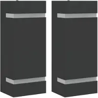 vidaXL Lampes murales d'extérieur 2 pcs. noir acier inoxydable