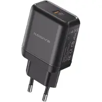 Xssive 25W PD Fast Charge Type-C chargeur rapide chargeur secteur 3A connecteur compatible avec Android & iPhone noir