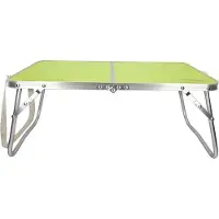 OEM Table pliante 60 x 40 x 26 cm, cadre métallique vert, plateau en bois