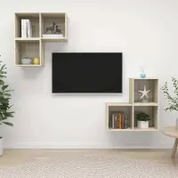Prolenta Maison Exclusive - Ensemble de 4 meubles TV en bois composite chêne Sonoma
