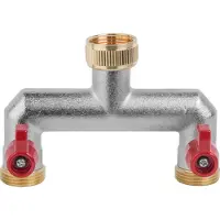 Bradas Manifold pour robinet 3/4" filetage femelle, 2 voies filetage mâle 3/4" avec vannes BR-BR-3034